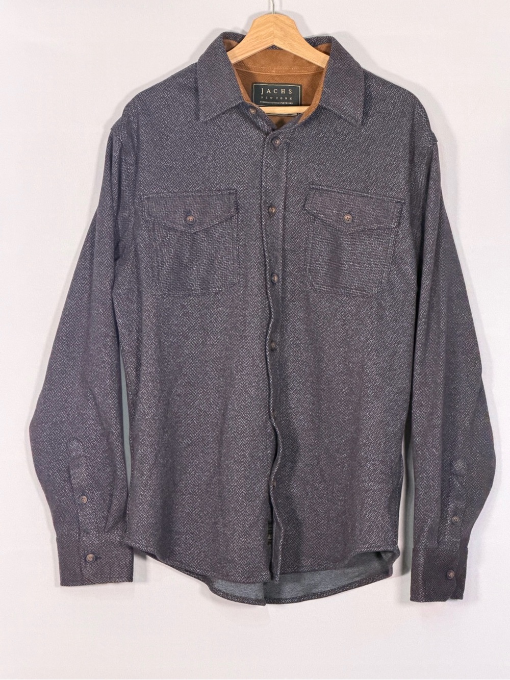 JACHS New York Men’s Herringbone Shirt Jacket Shacket Blue Size Large NWT
